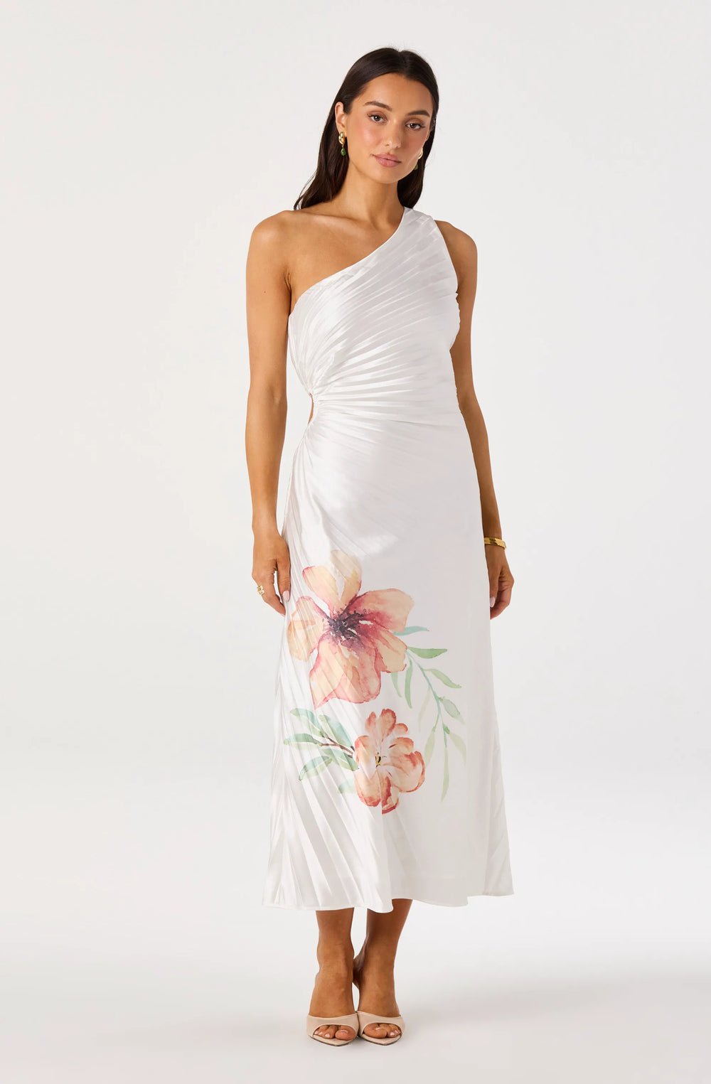 White orange floral