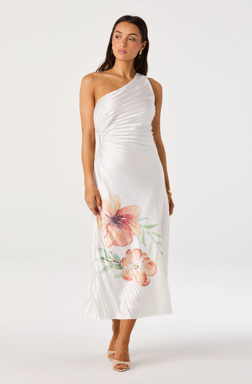 White orange floral