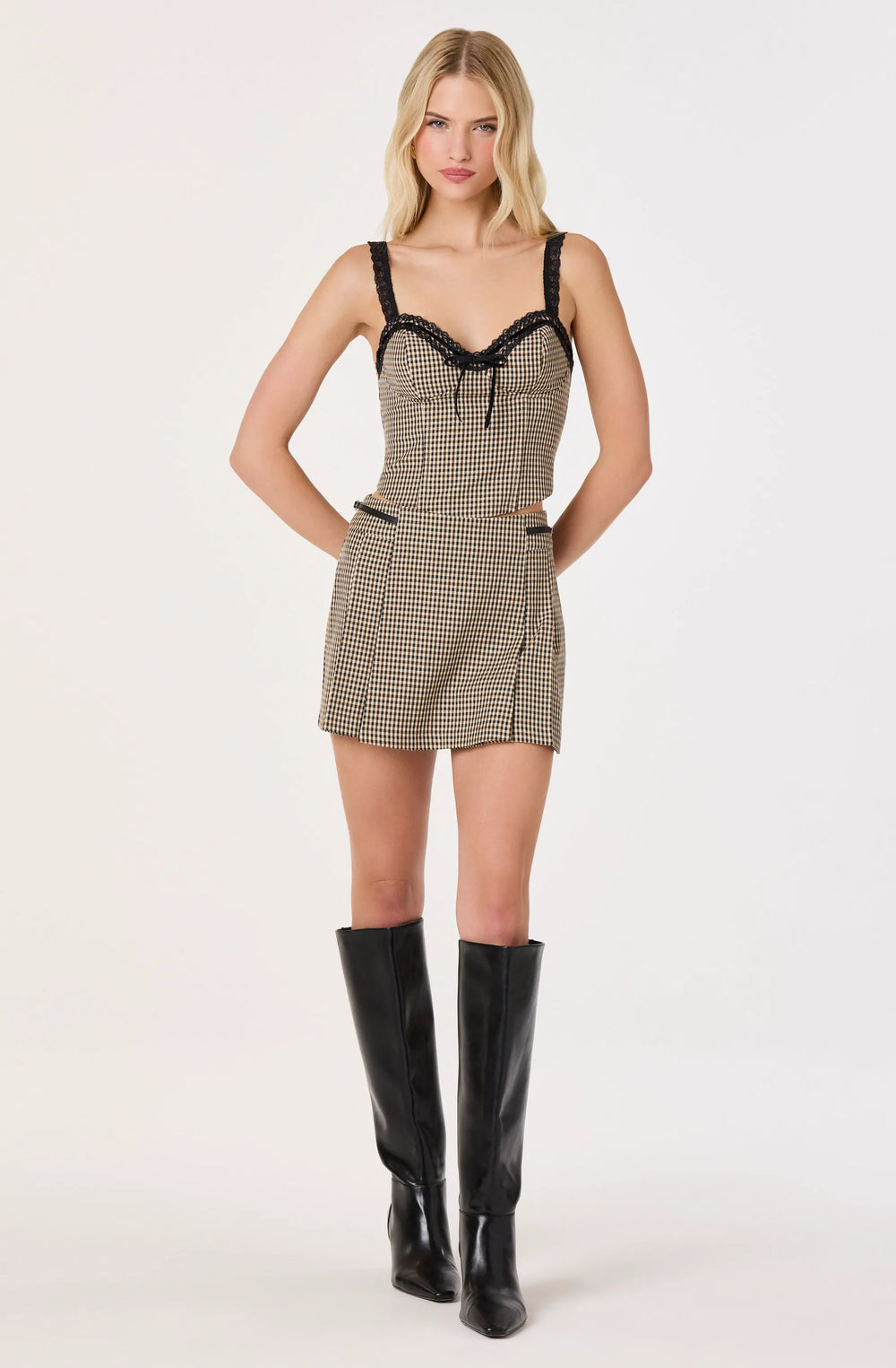 Brown black gingham