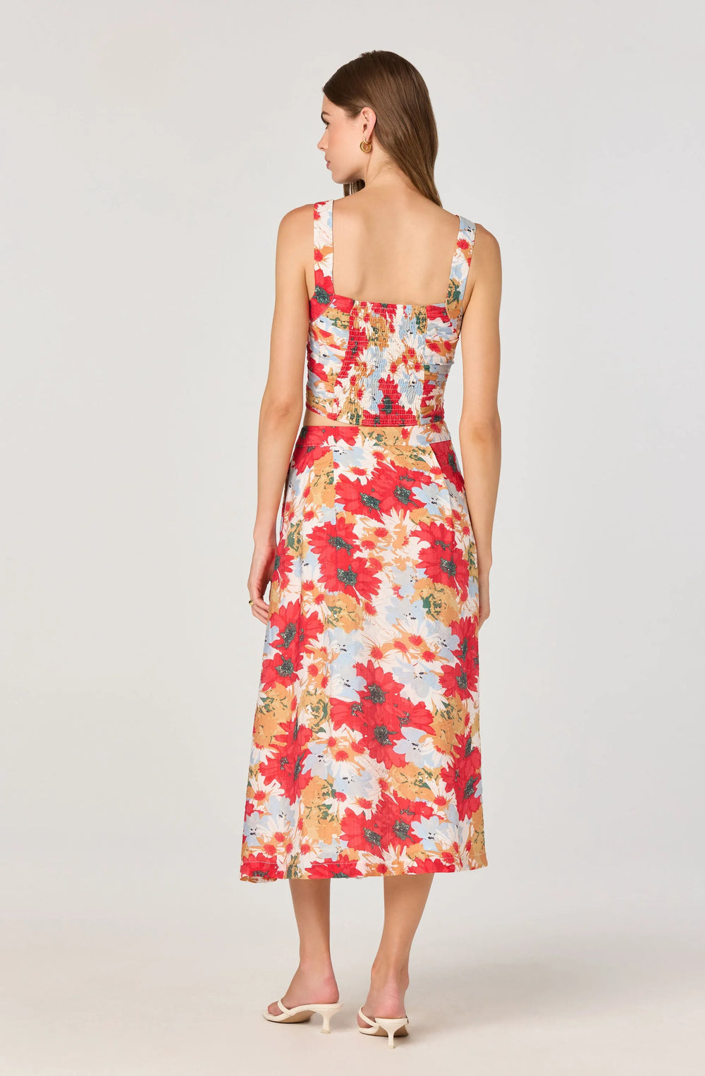 Red multi floral