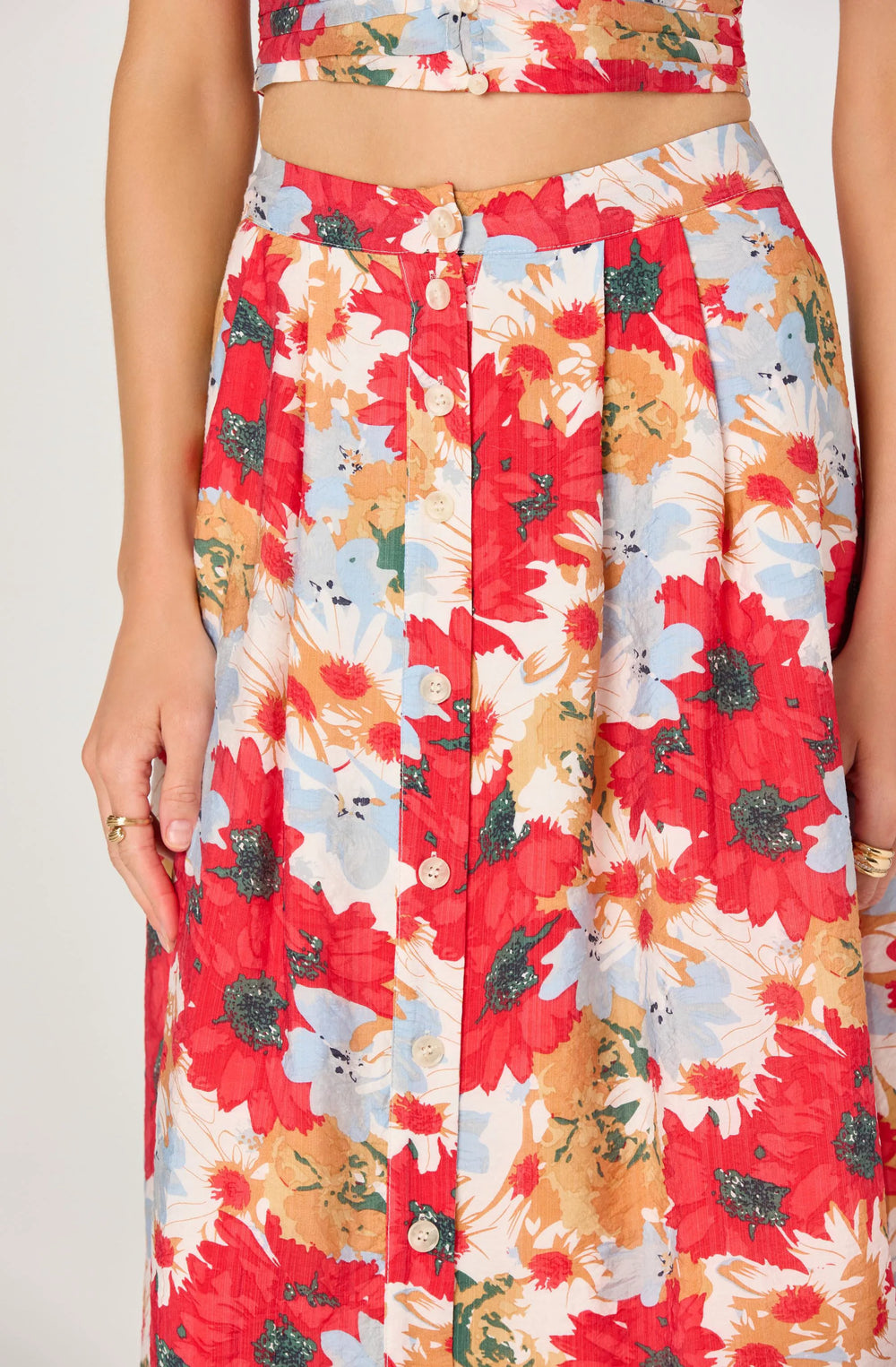 Red multi floral