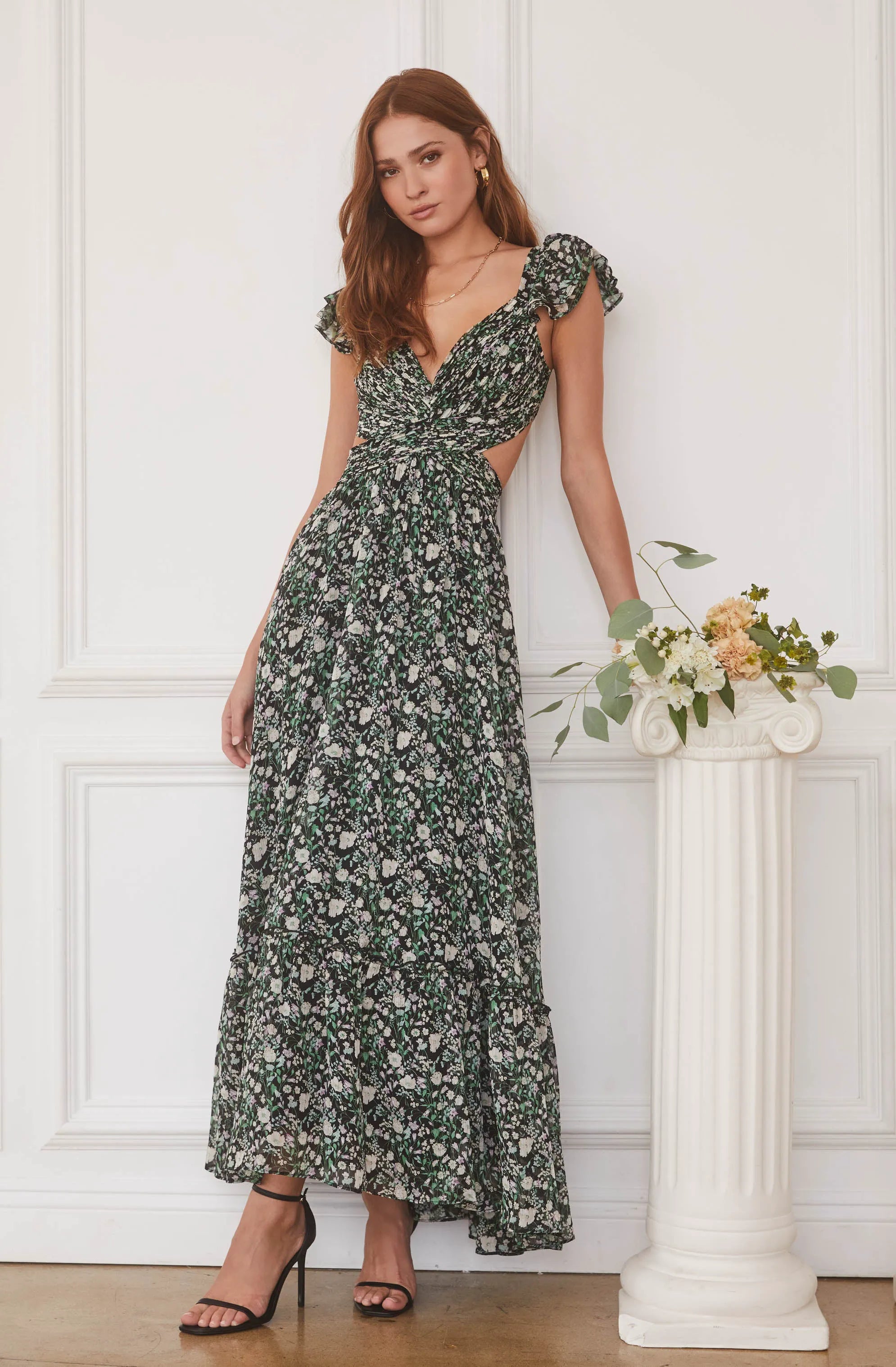 Black purple floral
