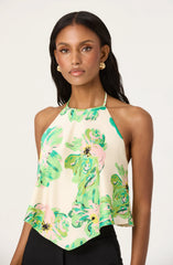 Cream green floral