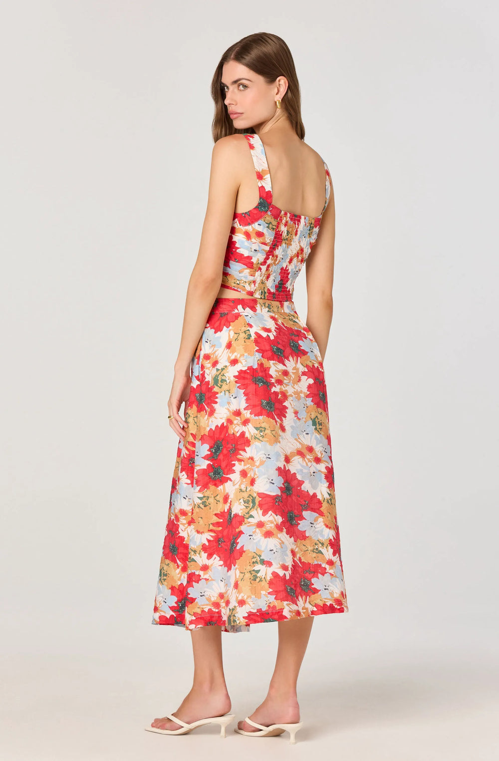 Red multi floral
