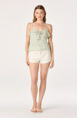 Mint floral gingham