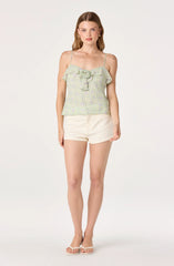Mint floral gingham