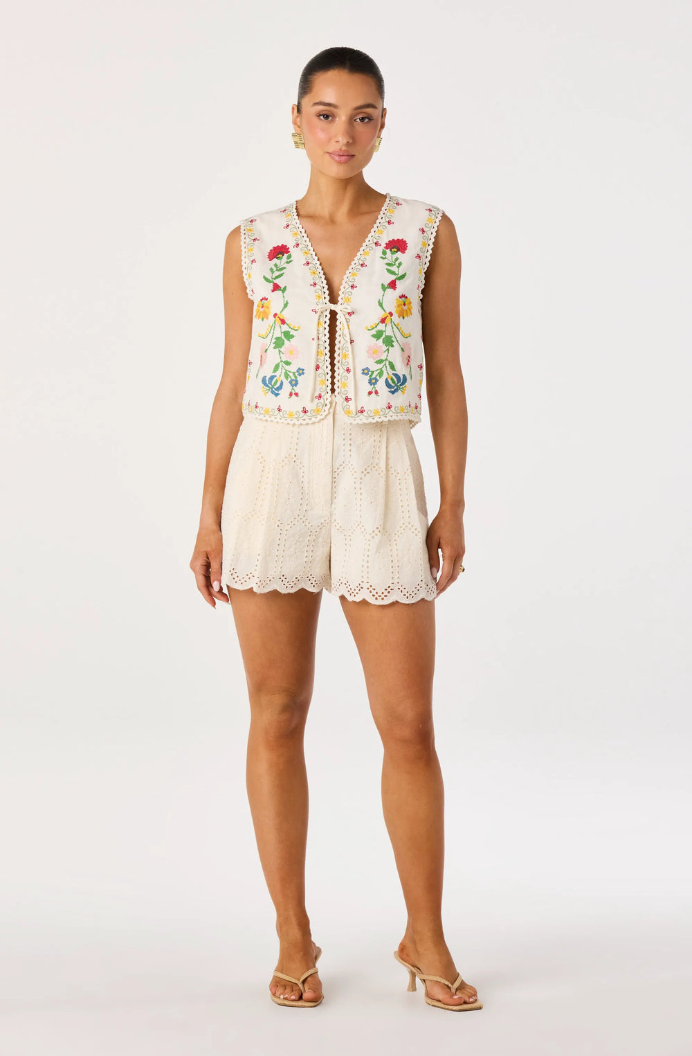 Cream multi floral