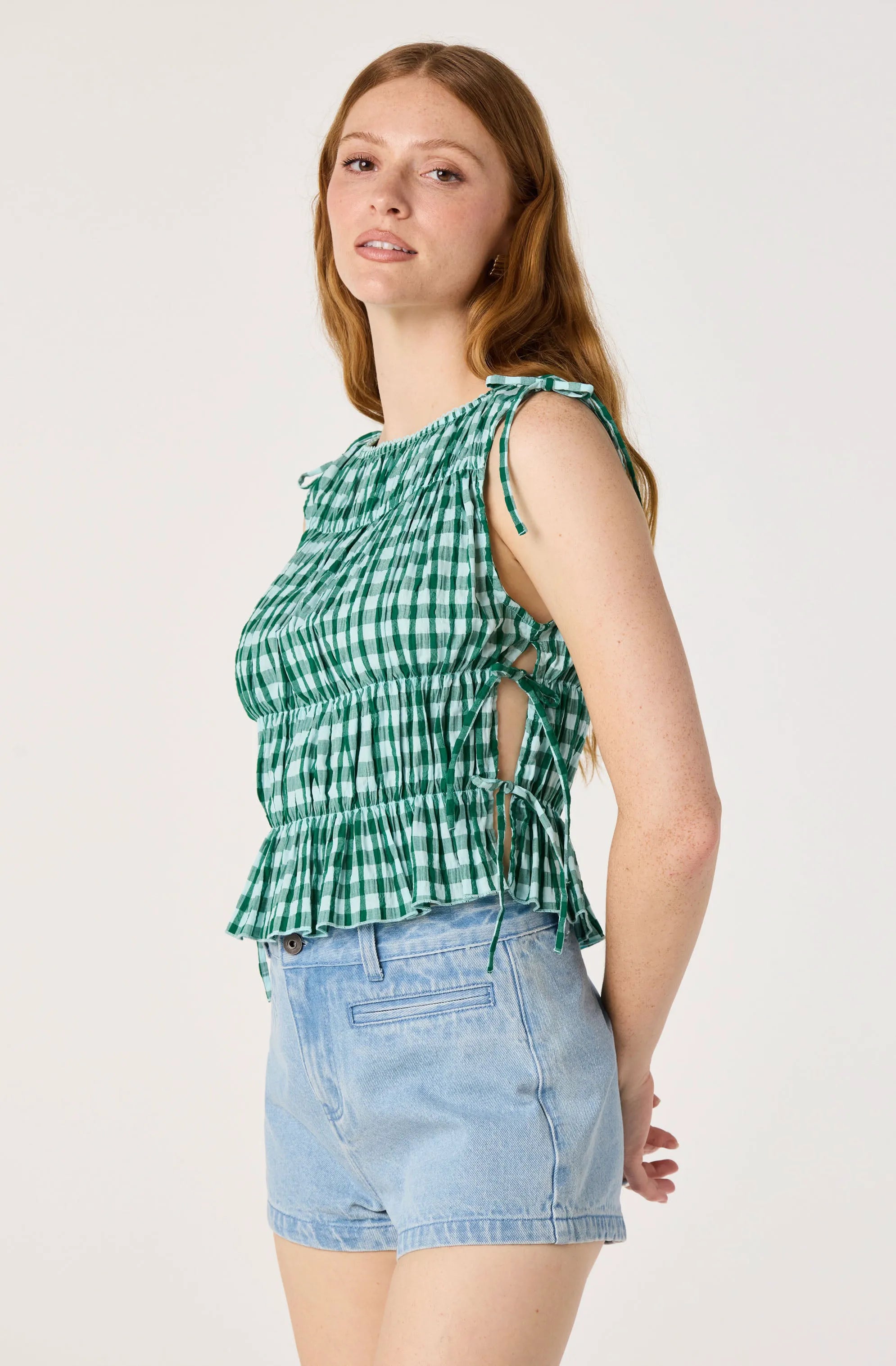 Green gingham
