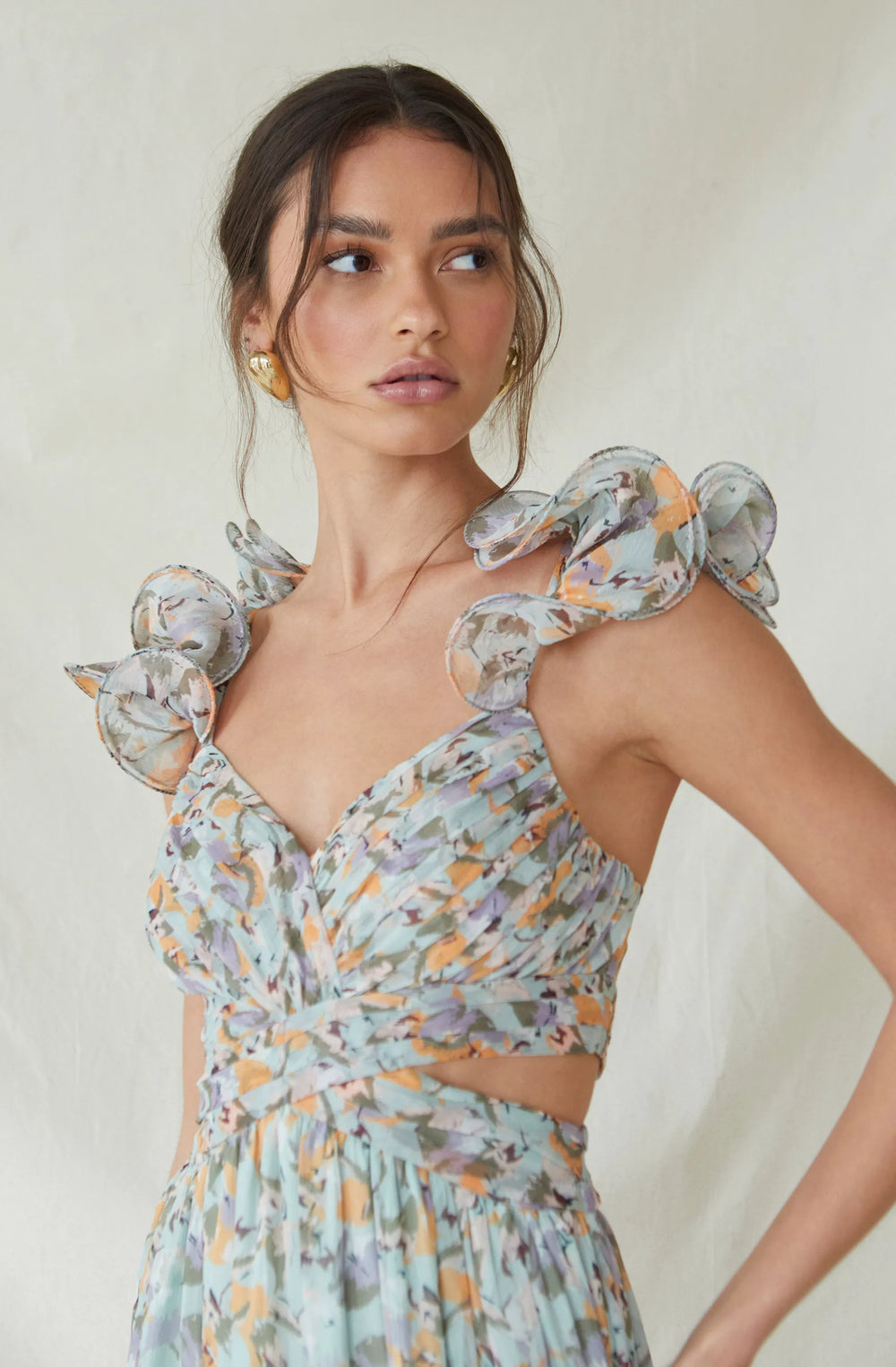 Mint purple floral