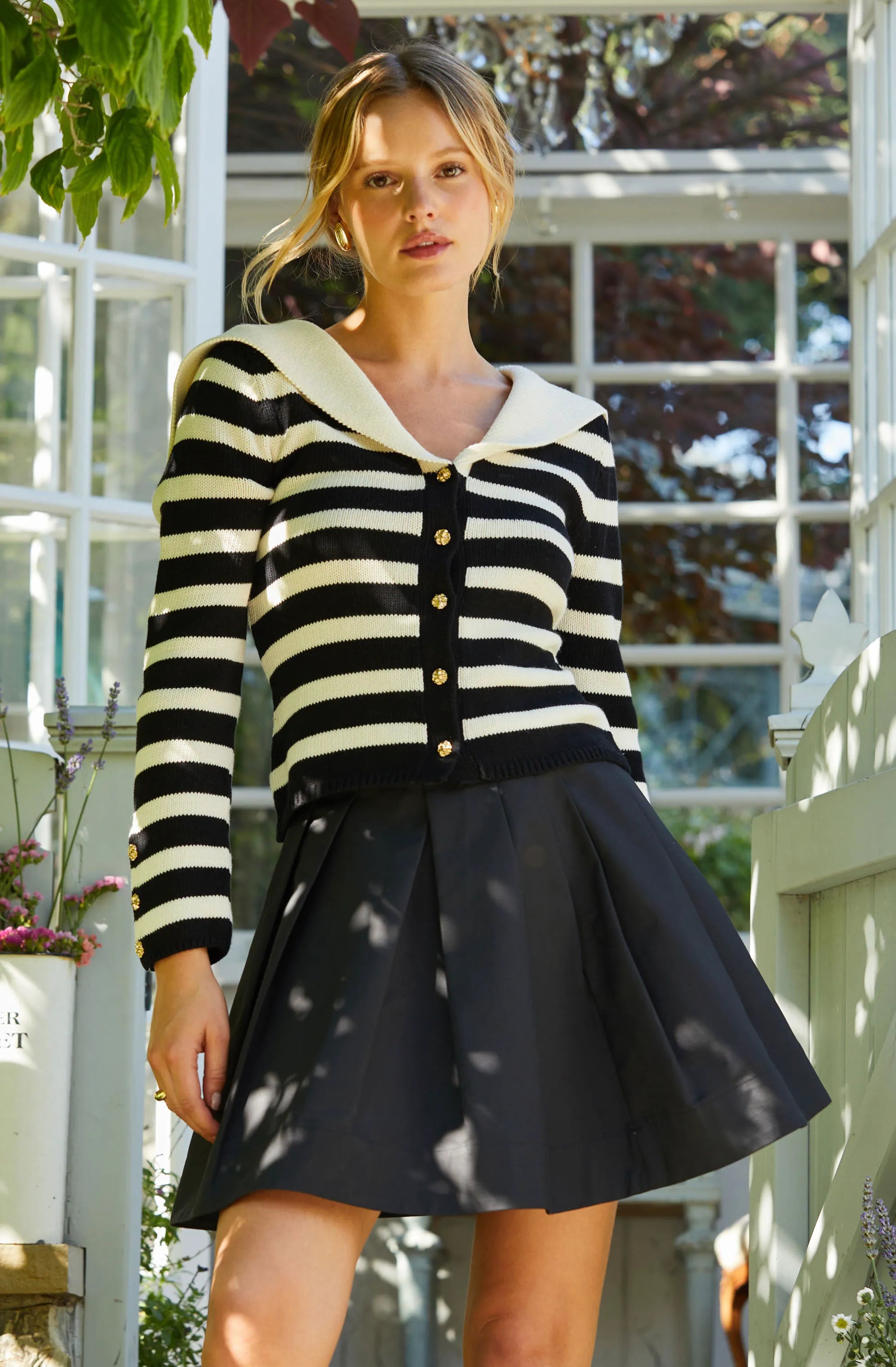 Stripe cream black