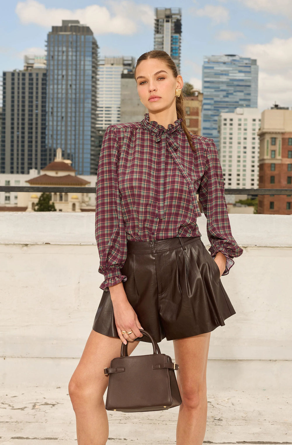 Eggplant plaid